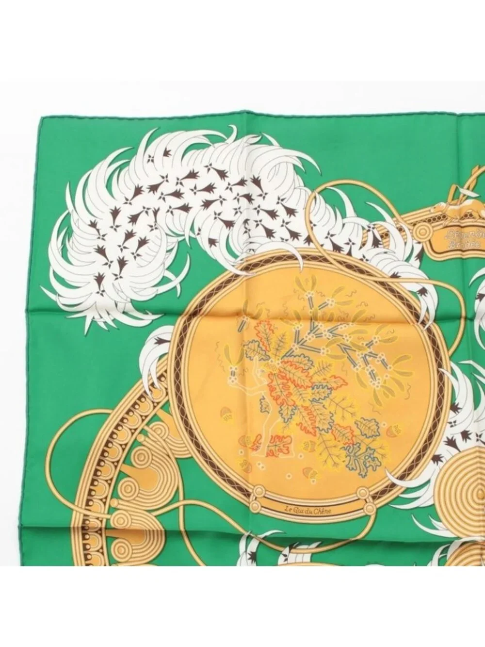 Hermes Carre 90 Silk Legende Brodee Embroidered Legend Scarf Green 90 - Picture 2 of 10